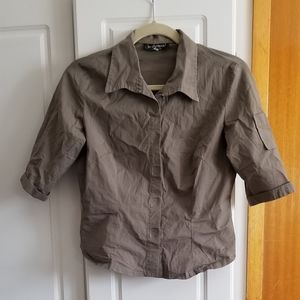 🍭Le Chateau vintage Y2K army green style top with velcro open and arm pocket